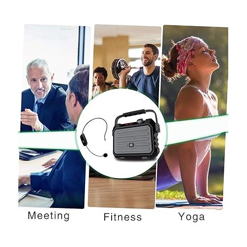  W WINBRIDE Wireless Voice Amplifier for Teachers, 30W Portable PA Speaker System, Wireless Microphone for Classroom Teachers Fitness Instructor, Bluetooth Headset and Speaker Echo| Record| FM| TWS| H5