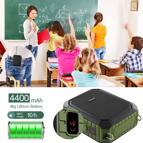  [아마존베스트]W WINBRIDGE New Voice Amplifier Personal Portable Microphone Headset 18W Hear Loud All in One Bluetooth Speaker, Waterproof, Recording, AUX Jack for Teachers, Outdoor Speech Tour Guide