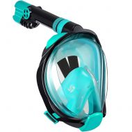 W WSTOO WSTOO Full Face Snorkel Mask-Advanced Safety Breathing System Allows You to Breathe More Fresh Air While Snorkeling,180 Panoramic Anti-Fog Anti-Leak Foldable Snorkel Mask for Adult