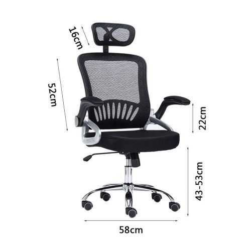  W chair Wwh Ergonomic Office Chair, Breathable Mesh, Lifting Swivel Chair Thick and Comfortable Cushion, Modern Simplicity Up and Down Rotation Strong Adjustment Armrest 360 Deg Bearing Ca
