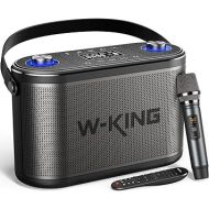 W-KING 240W Peak Portable Bluetooth Speaker Loud, 2.1 Stereo 3-Way Large Party Outdoor Wireless Speaker w/Bass&Treble Adjust/Guitar&MIC Port/UHF Microphone/Accompaniment/REC/Live/HP Monitor