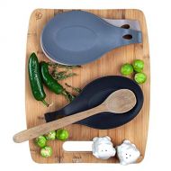 W. INNOVATIONS Modern Silicone Spoon Rest Kitchen Utensil Holder Quality Material BPA Free Counter Spatula Holder Stovetop Spoon Rest (Set of 3)