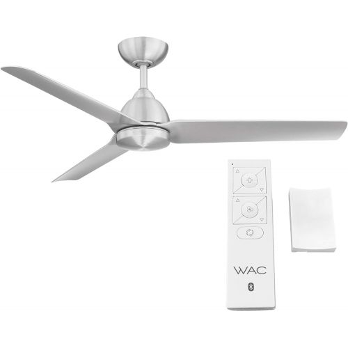  [아마존베스트]WAC Lighting Mocha Indoor/Outdoor 3-Blade Smart Compatible Ceiling Fan 54in Brushed Aluminum with Remote Control and Wall Cradle. Works with iOS/Android, Alexa, Google Assistant, Samsung SmartT