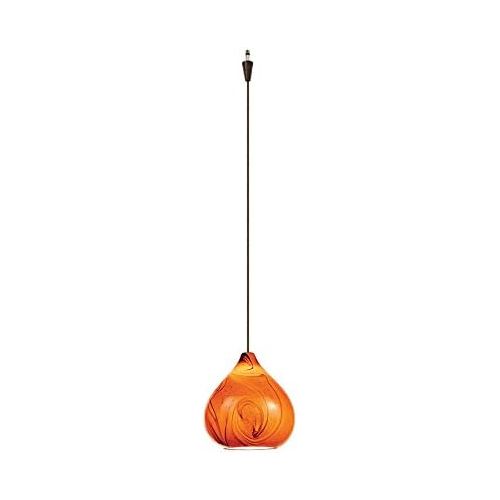  WAC Lighting QP933-AMBN Truffle Quick Connect Pendant with Amber Shade and Brushed Nickel Socket Set