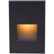 WAC Lighting WL-LED200-AM-BZ 120V Rectangular Scoop Step and Wall Light with Amber Lens