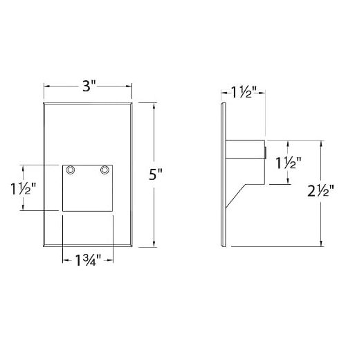  WAC Lighting WL-LED200-AM-BZ 120V Rectangular Scoop Step and Wall Light with Amber Lens