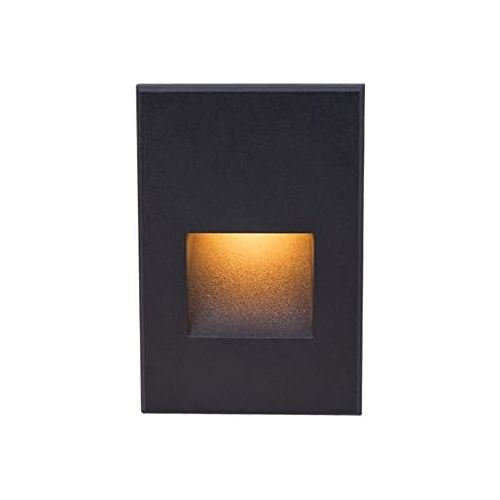  WAC Lighting WL-LED200-AM-BZ 120V Rectangular Scoop Step and Wall Light with Amber Lens