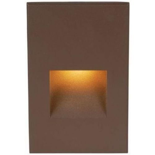  WAC Lighting WL-LED200-AM-BZ 120V Rectangular Scoop Step and Wall Light with Amber Lens