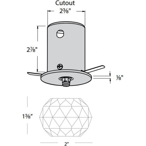  WAC Lighting DR-363LED-CLCH Empress Crystal Recessed Beauty Spot in Clear and Chrome Finish