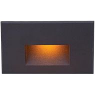 WAC Lighting WL-LED100-AM-WT 120V Rectangular Scoop Step and Wall Light with Amber Lens