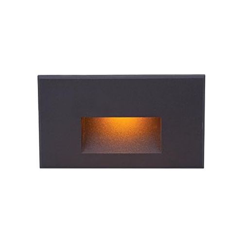  WAC Lighting WL-LED100-AM-WT 120V Rectangular Scoop Step and Wall Light with Amber Lens