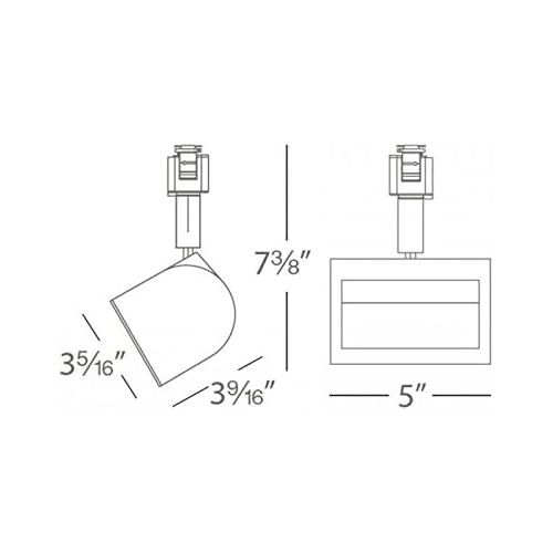  WAC Lighting H-3020W-30-BK LED3020 Wall Wash Head in Black for H Track