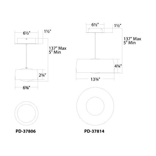  WAC Lighting PD-37806-AL Tic Toc LED Pendant, Brushed Aluminum