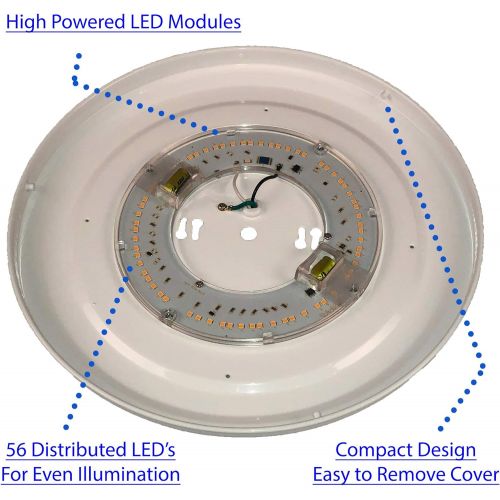  WAC Lighting FM-216-35-WT Contemporary Glo LED CeilingWall Mount