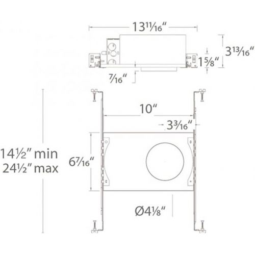  WAC Lighting R3BNICA-10 Oculux 3.5 LED New Construction IC-Rated Airtight Housing in Aluminum Finish