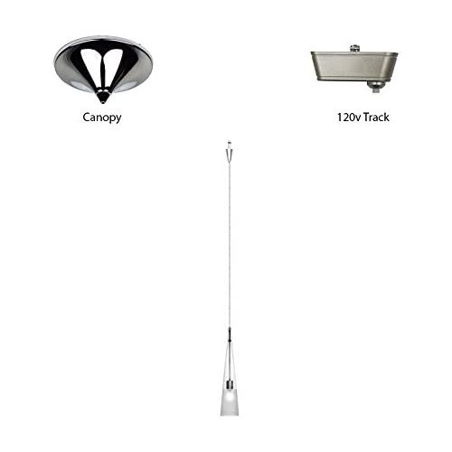  WAC Lighting QP913-CFCH Ingo Quick Connect Pendant with ClearFrosted Shade and Chrome Socket Set