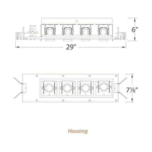  WAC Lighting MT4LD311NE-F927-BK 90CRI LED Precision Multiple Three New Construction IC Rated Housing in 2700K 90 CRI Flood Beam, 3, Black