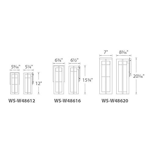  WAC Lighting WS-W48612-BZ Chamber 12 LED Outdoor Wall Light, 12 Inches, Bronze