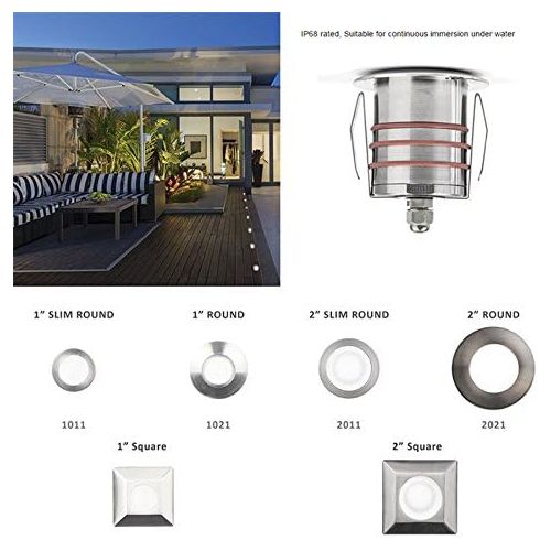  WAC Lighting 2021-30BS WAC 2 Inground LED 12V Round Indicator Light in Bronzed Stainless Steel