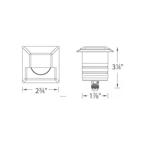  WAC Lighting 2061-30SS WAC Indicator 3 LED 12V Square Step and Wall Light in Stainless Steel