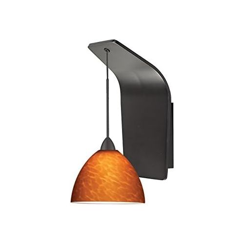  WAC Lighting WS72-G541AMRB Faberge Pendant Fixture Wall Sconce with Glass, One Size, AmberRubbed Bronze