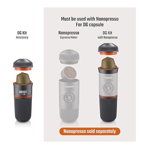  WACACO DG Kit, Accessory for Nanopresso Compatible with DG Coffee Capsules, Perfect for Traveling, Camping or Office Use