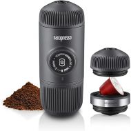 WACACO Nanopresso Portable Espresso Maker Bundled with NS Adapter, Compatible with NS Capsules and Ground Coffee, Manually Travel Coffee Machine Set, Perfect for Camping