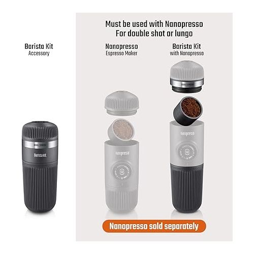  WACACO Nanopresso Barista Kit, Accessory for Nanopresso Portable Espresso Machine, Double Espresso, Lungo