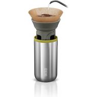 WACACO Cuppamoka Pour-Over Coffee Maker, Portable Drip Coffee Maker with 10 Cone Paper Filters, Manually Operated, Stainless Steel Coffee Brewer, 10 fl oz