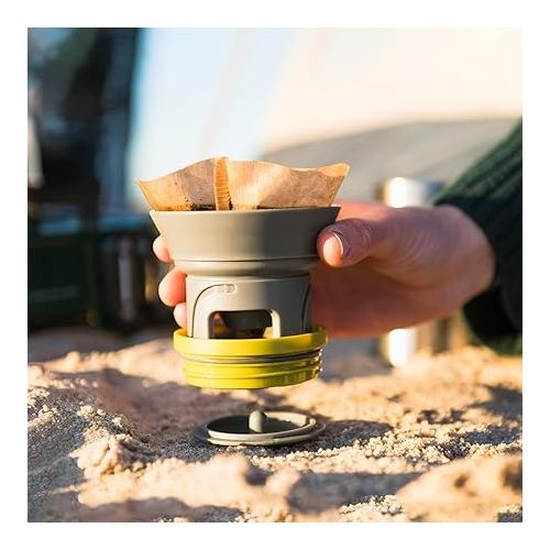  WACACO Cuppamoka Pour-Over Coffee Maker, Portable Drip Coffee Maker with 10 Cone Paper Filters, Manually Operated, Stainless Steel Coffee Brewer, 10 fl oz