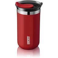 WACACO Octaroma Lungo Vacuum Insulated Coffee Mug, Double-wall Stainless Steel Travel Tumbler With Drinking Lid, 10 fl oz(300ml)， Carmine Red