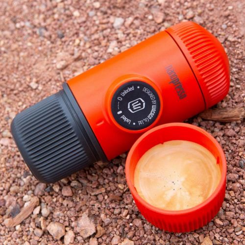  Wacaco Nanopresso Portable Espresso Maker Bundled with Protective Case, Mini Travel Coffee Machine, Perfect for Camping, Travel Thanksgiving Christmas Coffee present（New Elements L