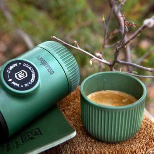  WACACO Nanopresso Portable Espresso Maker Bundled with Protective Case, Upgrade Version of Minipresso, Mini Travel Coffee Machine, Perfect for Camping, Travel and Office (New Eleme