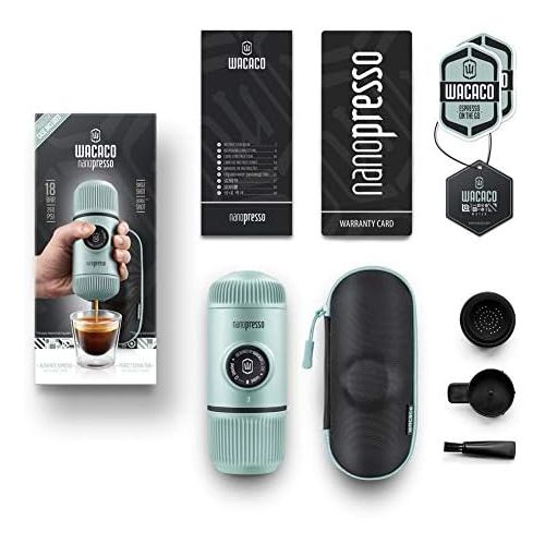  [아마존베스트]Wacaco Nanopresso Portable Espresso Maker Bundled with Protective Case, Upgrade Version of Minipresso, Mini Travel Coffee Machine, Perfect for Camping, Travel and Office（New Elemen