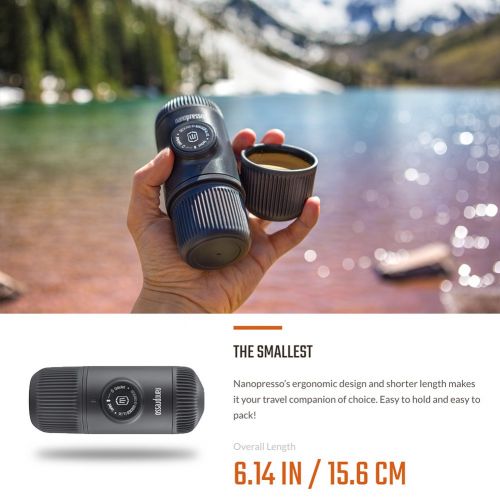  WACACO Nanopresso Portable Espresso Maker, Upgrade Version of Minipresso, Extra Small Travel Coffee Maker, Manually Operated. Perfect for Camping, Travel, Kitchen and Office