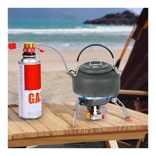  WADEO 7200W Windproof Camping Stove, Camping Gas Stove with Piezo Ignition, Two Fuel Canister Adapter, Carry Case, Portable Stove, Backpacking Stove for Outdoor Backpacking Hiking and Picnic