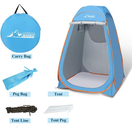  WADEO Pop Up Shower Tent, Instant Portable Outdoor Changing Room, Camp Toilet, Rain Shelter with Window for Camping and Beach Easy Set Up, Foldable with Carry Bag