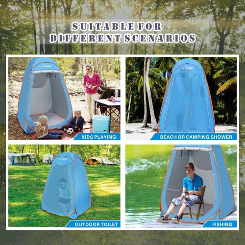  WADEO Pop Up Shower Tent, Instant Portable Outdoor Changing Room, Camp Toilet, Rain Shelter with Window for Camping and Beach Easy Set Up, Foldable with Carry Bag