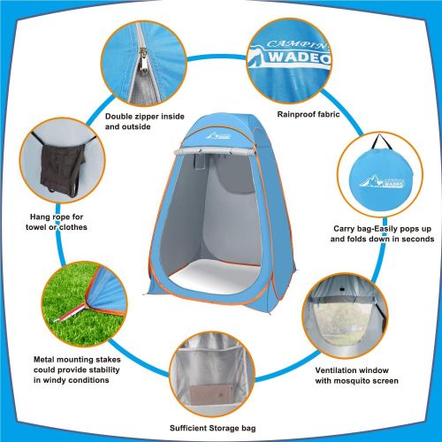  WADEO Pop Up Privacy Shower Tent, Portable Outdoor Shower Tent Camp Toilet Outdoor Camping Beach Toilet and Indoor Photo Shoot with Carrying Bag
