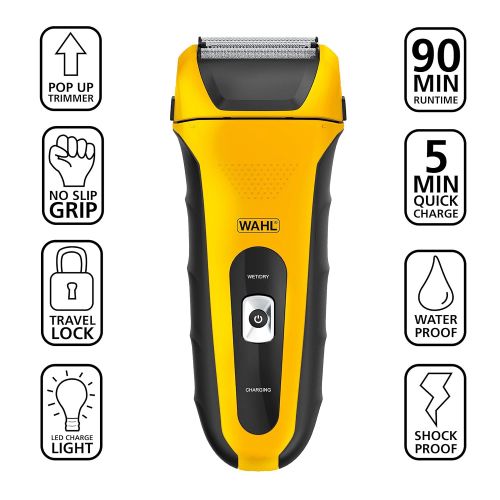  Wahl Model 7061-100 Lifeproof Lithium Ion Foil Shaver  Waterproof Rechargeable Electric Razor With Precision Trimmer for Men’S Beard Shaving, Trimming & Grooming with Long Run Tim