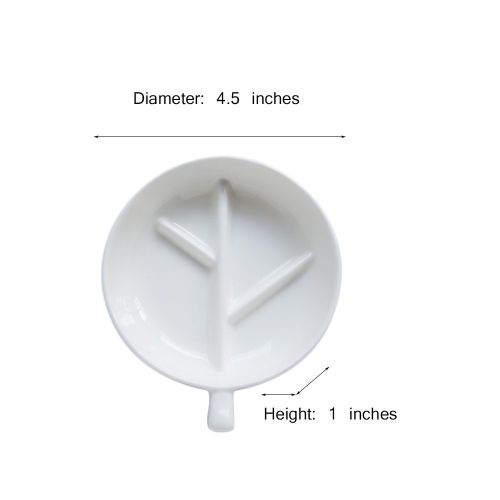  WAIT FLY Elegant White Branch Circular Shaped Ceramic Divided Plate Dinner Plates/ Luncheon Plates/ Salad Plates/ Dishes, Seasoning Dish/ Appetizer Plates