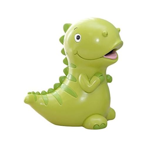  [아마존베스트]WAIT FLY 7.5 x 7.5 Inches Lovely Green Dinosaur Shaped Large Size Resin Piggy Bank Coin Bank Money Bank Best Christmas Birthday Gifts for Kids Boys Girls Home Decoration