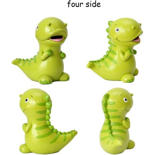  [아마존베스트]WAIT FLY 7.5 x 7.5 Inches Lovely Green Dinosaur Shaped Large Size Resin Piggy Bank Coin Bank Money Bank Best Christmas Birthday Gifts for Kids Boys Girls Home Decoration