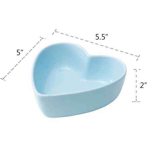  [아마존베스트]WAIT FLY Heart-shaped Bowls for Salad Soup Snack Dessert Best Kitchen Household Cooking Gifts for Home Kitchen, Pink/Blue/White/Green