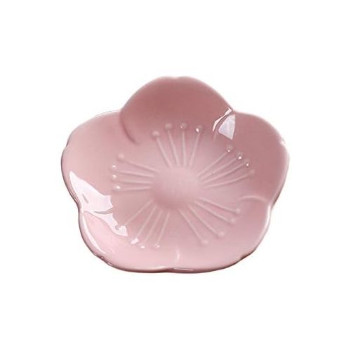  [아마존베스트]WAIT FLY Beautiful 3 Inches Sakura Shaped Ceramics Seasoning Dishes/Tea Bag Holders/Ketchup Saucer/Appetizer Plates/Vinegar Spice Salad Soy Sushi Wasabi Seasoning Dipping Bowls, Wh