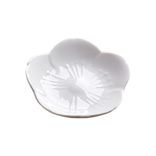  [아마존베스트]WAIT FLY Beautiful 3 Inches Sakura Shaped Ceramics Seasoning Dishes/Tea Bag Holders/Ketchup Saucer/Appetizer Plates/Vinegar Spice Salad Soy Sushi Wasabi Seasoning Dipping Bowls, Wh