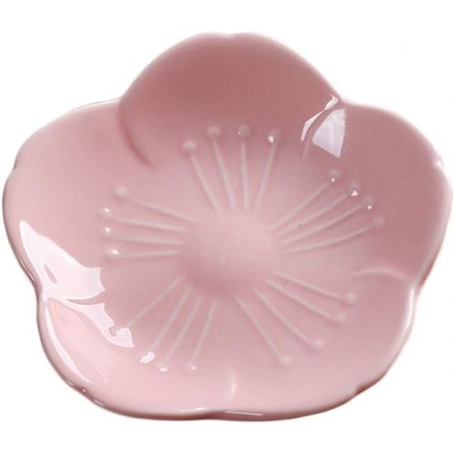  [아마존베스트]WAIT FLY Beautiful 3 Inches Sakura Shaped Ceramics Seasoning Dishes/Tea Bag Holders/Ketchup Saucer/Appetizer Plates/Vinegar Spice Salad Soy Sushi Wasabi Seasoning Dipping Bowls, Wh