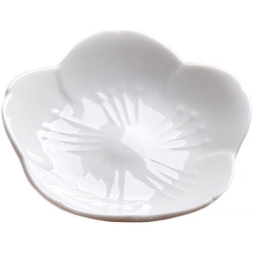  [아마존베스트]WAIT FLY Beautiful 3 Inches Sakura Shaped Ceramics Seasoning Dishes/Tea Bag Holders/Ketchup Saucer/Appetizer Plates/Vinegar Spice Salad Soy Sushi Wasabi Seasoning Dipping Bowls, Wh