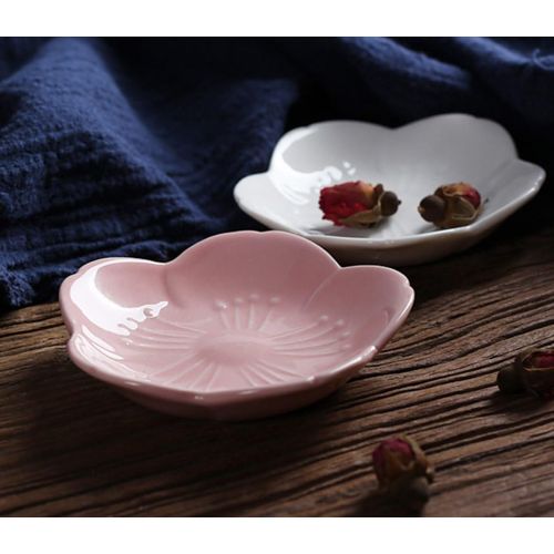  [아마존베스트]WAIT FLY Beautiful 3 Inches Sakura Shaped Ceramics Seasoning Dishes/Tea Bag Holders/Ketchup Saucer/Appetizer Plates/Vinegar Spice Salad Soy Sushi Wasabi Seasoning Dipping Bowls, Wh