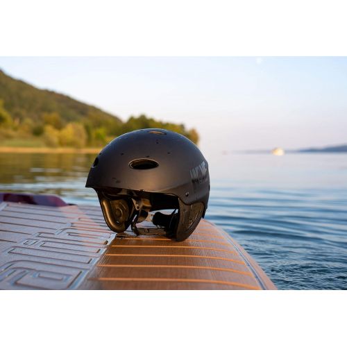  WAKETEC Helm WK8, Leichter Wassersport Helm mit Ohrenschutz fuer Wake- und Kiteboarden, Kanu- und Kajakfahren, anpassbar mit Drehradverstellsystem, CE EN 1385